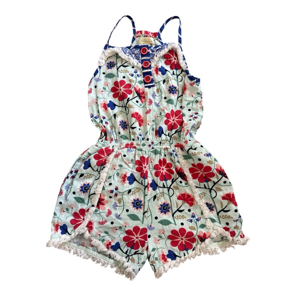 Matilda Jane Floral Romper - Red and Blue